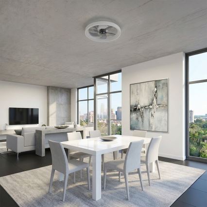 Brilagi - hämardatav LED-laeventilaator 34W/230V, läbimõõt 50 cm, valge + kaugjuhtimispult