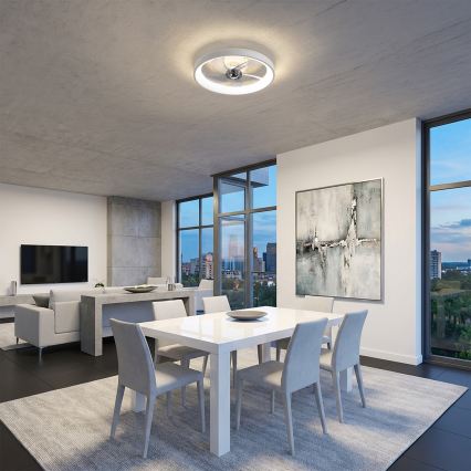 Brilagi - hämardatav LED-laeventilaator 34W/230V, läbimõõt 50 cm, valge + kaugjuhtimispult