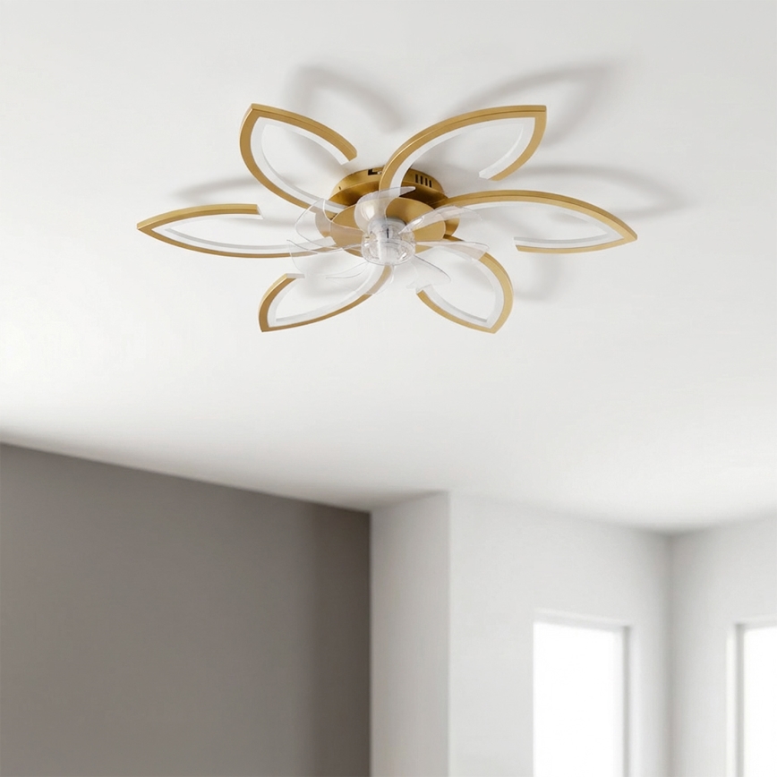Brilagi - hämardatav LED-laeventilaator LED/34W/230V, läbimõõt 78 cm, kuldne + kaugjuhtimispult