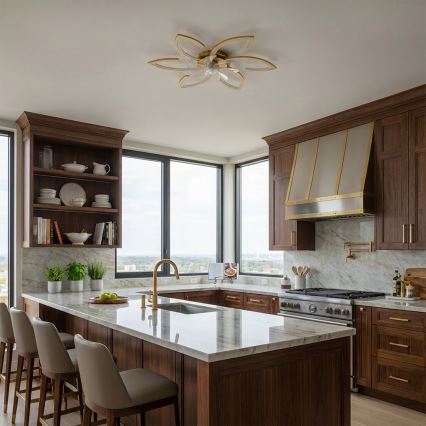 Brilagi - hämardatav LED-laeventilaator LED/34W/230V, läbimõõt 78 cm, kuldne + kaugjuhtimispult