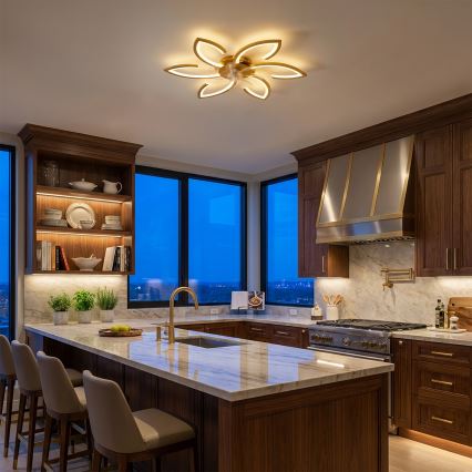 Brilagi - hämardatav LED-laeventilaator LED/34W/230V, läbimõõt 78 cm, kuldne + kaugjuhtimispult