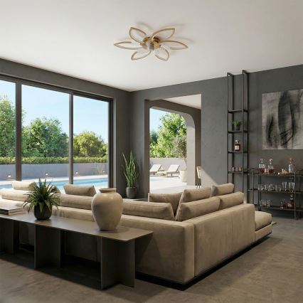 Brilagi - hämardatav LED-laeventilaator LED/34W/230V, läbimõõt 78 cm, kuldne + kaugjuhtimispult