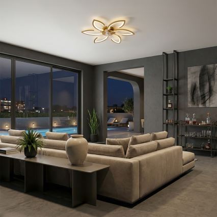 Brilagi - hämardatav LED-laeventilaator LED/34W/230V, läbimõõt 78 cm, kuldne + kaugjuhtimispult