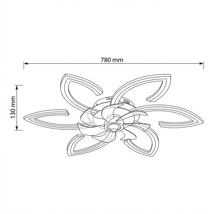Brilagi - hämardatav LED-laeventilaator LED/34W/230V, läbimõõt 78 cm, kuldne + kaugjuhtimispult