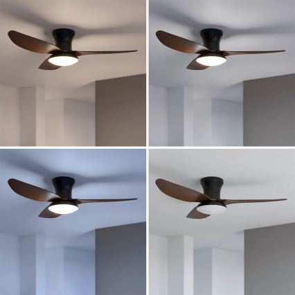 Brilagi - LED Hämardatav laeventilaator LED/38W/230V 100 cm must/pruun + kaugjuhtimispult
