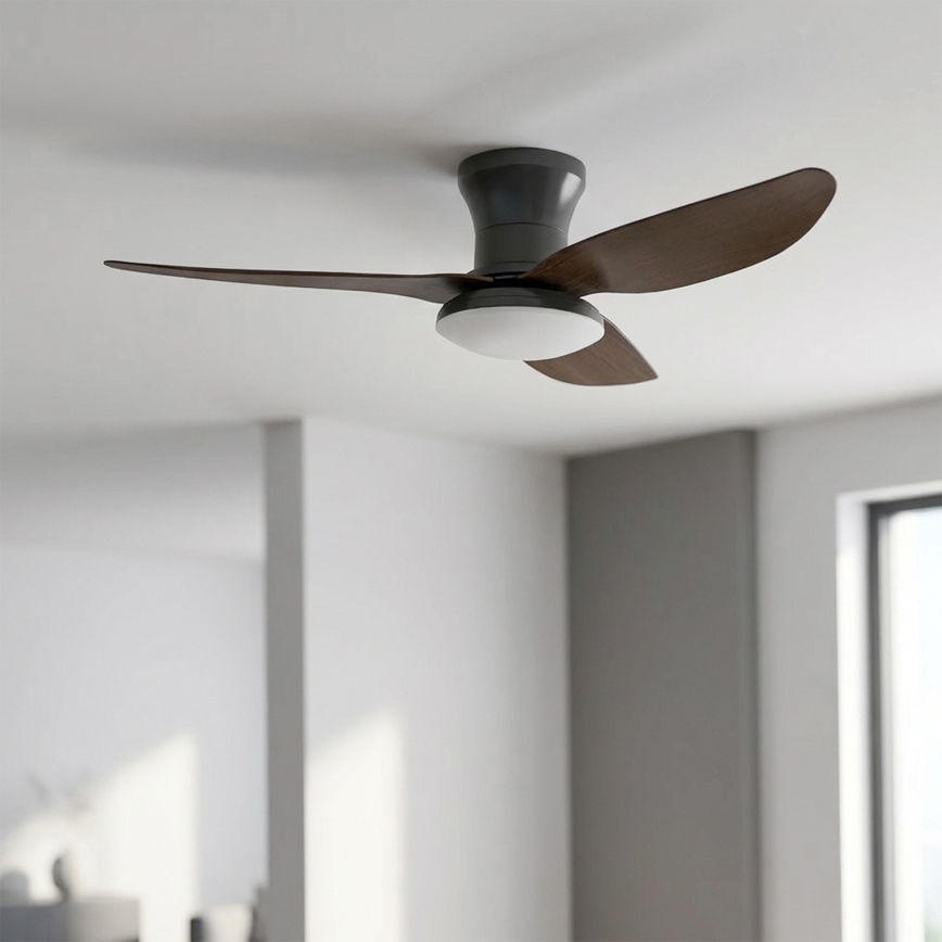 Brilagi - LED Hämardatav laeventilaator LED/38W/230V 100 cm must/pruun + kaugjuhtimispult