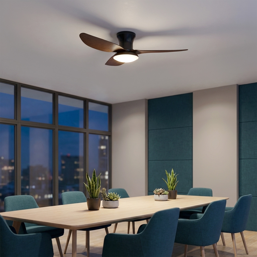 Brilagi - LED Hämardatav laeventilaator LED/38W/230V 100 cm must/pruun + kaugjuhtimispult