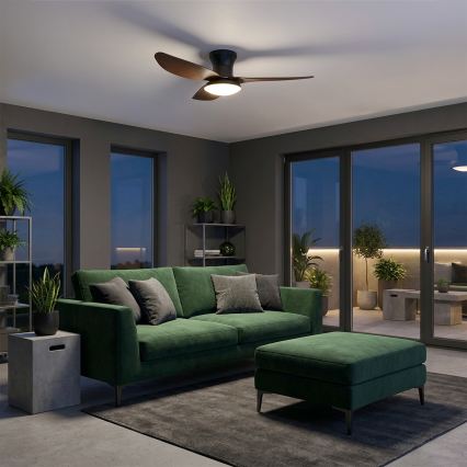 Brilagi - LED Hämardatav laeventilaator LED/38W/230V 100 cm must/pruun + kaugjuhtimispult