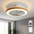 Brilagi - LED hämardatav laeventilaator LED/38W/230V 3000-6500K läbimõõt 50 cm valge/pruun + kaugjuhtimispult