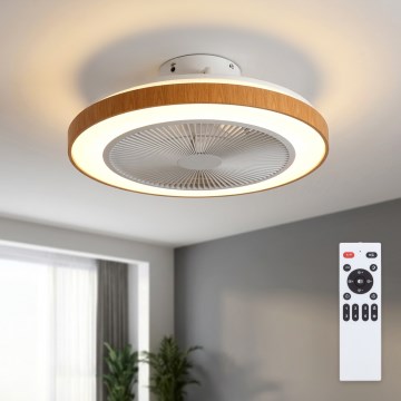 Brilagi - LED hämardatav laeventilaator LED/38W/230V 3000-6500K läbimõõt 50 cm valge/pruun + kaugjuhtimispult
