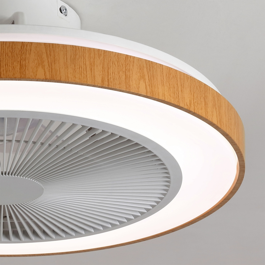 Brilagi - hämardatav LED-laeventilaator, 38 W, 230 V, 50 cm, valge/pruun + kaugjuhtimispult