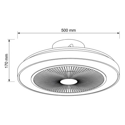 Brilagi - hämardatav LED-laeventilaator, 38 W, 230 V, 50 cm, valge/pruun + kaugjuhtimispult