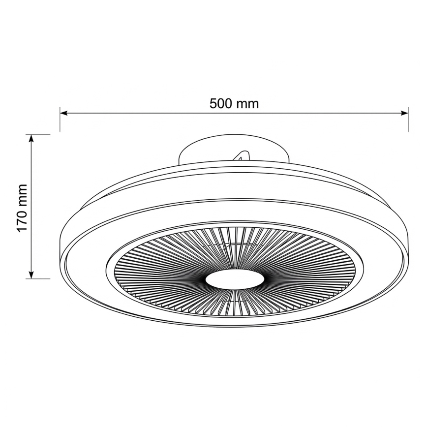 Brilagi - hämardatav LED-laeventilaator, 38 W, 230 V, 50 cm, valge/pruun + kaugjuhtimispult