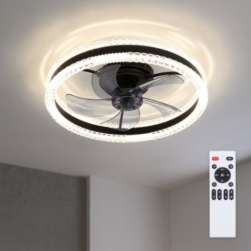 Brilagi - LED-hämardatav laeventilaator LED/62W/230V Ø 50 cm must + kaugjuhtimispult