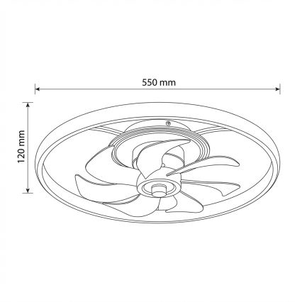 Brilagi - LED hämardatav laeventilaator LED/66W/230V 55 cm valge/kuldne + kaugjuhtimispult