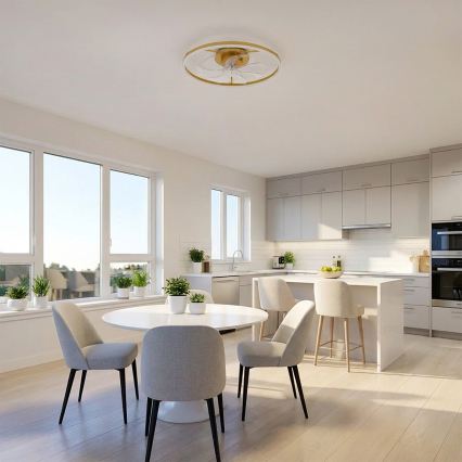 Brilagi - hämardatav LED laeventilaator LED/66W/230V 55 cm valge/kuldne + kaugjuhtimispult