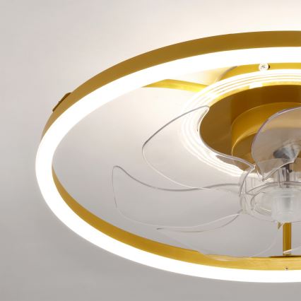 Brilagi - hämardatav LED laeventilaator LED/66W/230V 55 cm valge/kuldne + kaugjuhtimispult