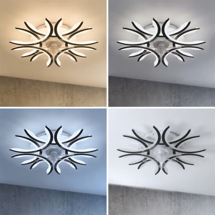 Brilagi - LED hämardatav laeventilaator LED/70W/230V läbimõõt 76 cm must + kaugjuhtimispult