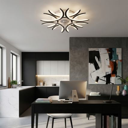 Brilagi - LED hämardatav laeventilaator LED/70W/230V läbimõõt 76 cm must + kaugjuhtimispult
