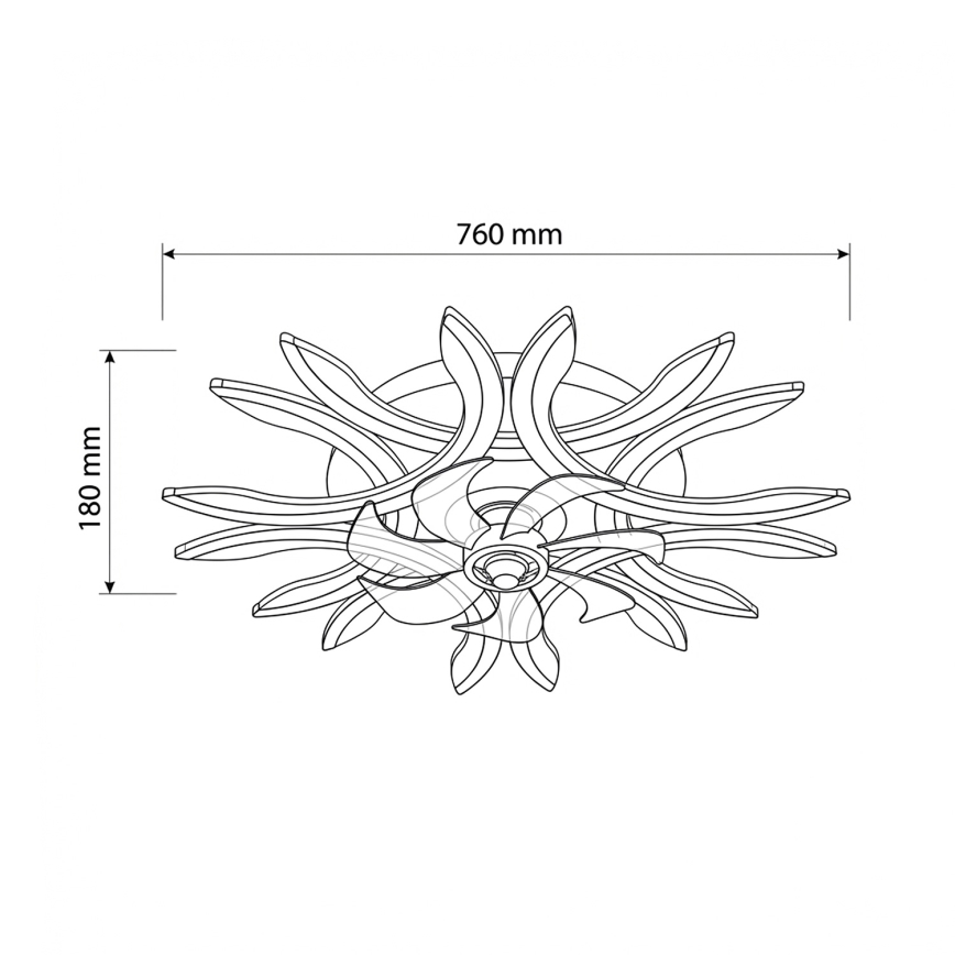 Brilagi - LED hämardatav laeventilaator LED/70W/230V läbimõõt 76 cm must + kaugjuhtimispult