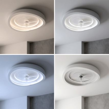 Brilagi - Hämardatav LED-laeventilaator LED/80W/230V 3000-6500K läbimõõt 50 cm valge + kaugjuhtimispult