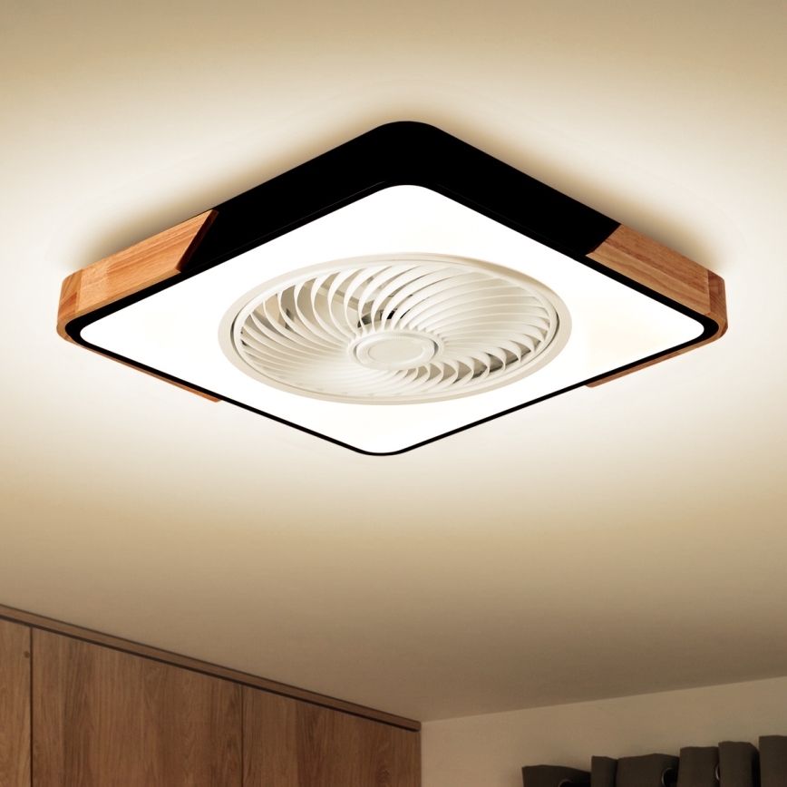 Brilagi - LED Hämardatav laeventilaator valgustiga LED/30W/230V 3000-6500K must/tamm + kaugjuhtimispult