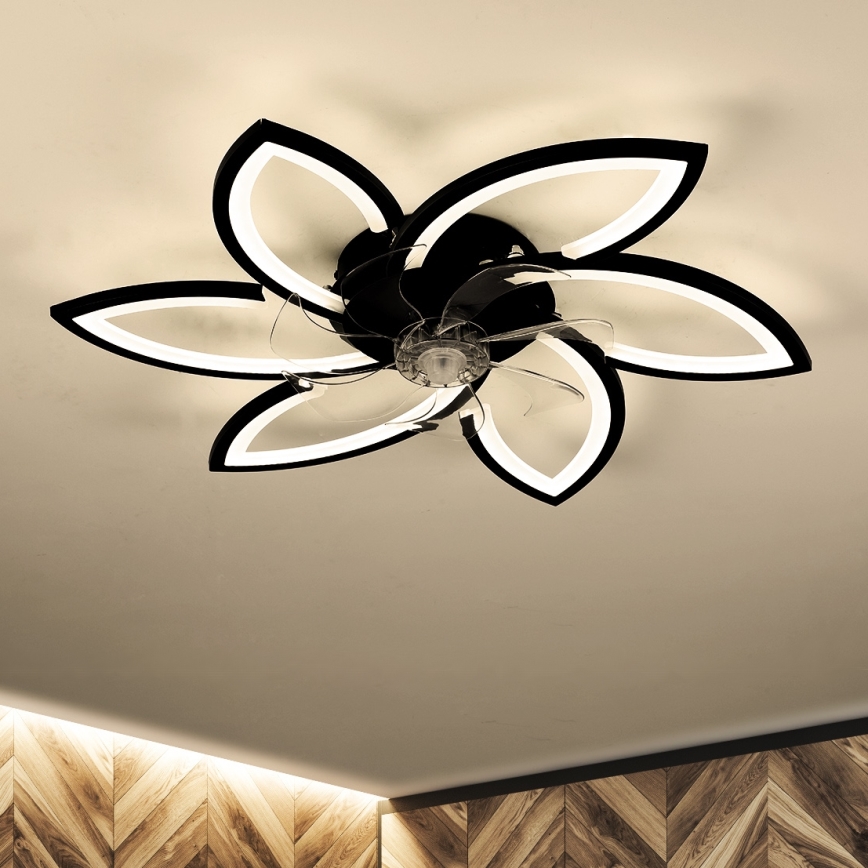 Brilagi - LED Hämardatav laeventilaator valgustiga LED/50W/230V 3000-6500K must + kaugjuhtimispult