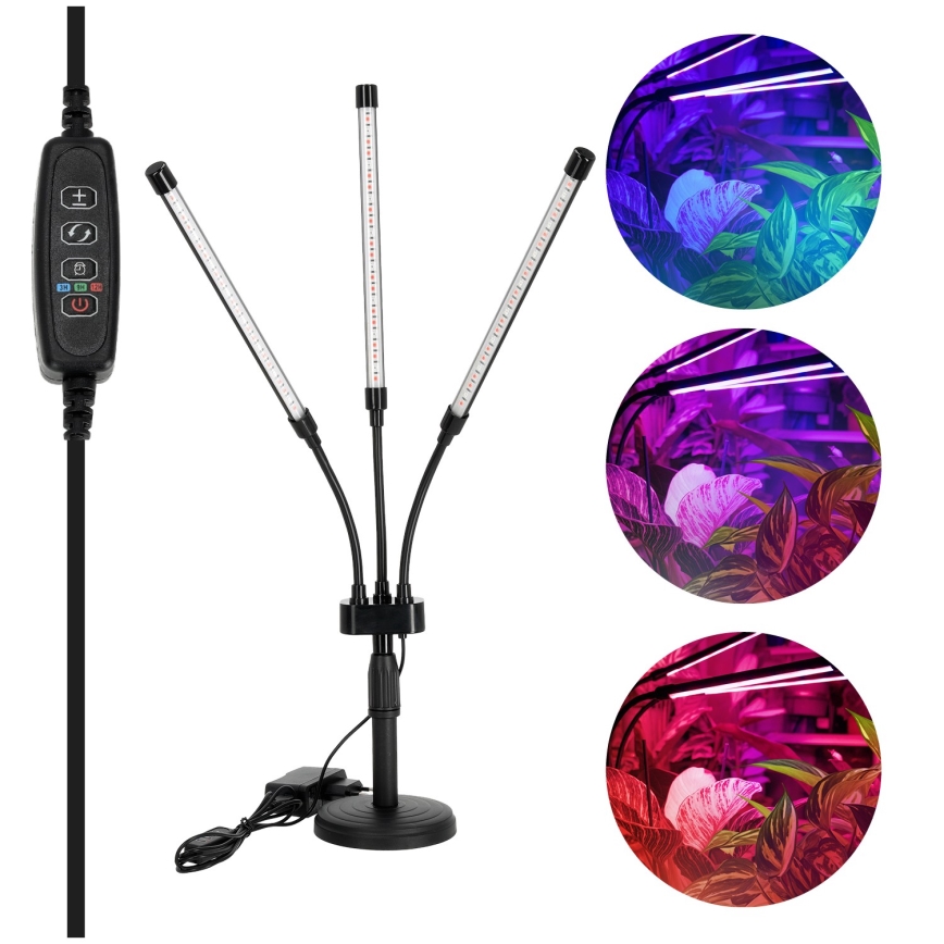 Brilagi - LED Hämardatav paindlik laualamp taimede kasvatamiseks VITABLOOM 3xLED/10W/230V must