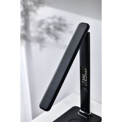 Brilagi - LED-hämardatav lauavalgusti Qi-juhtmevaba laadimise ja USB-pordiga REGINA LED/8,5W/230V must