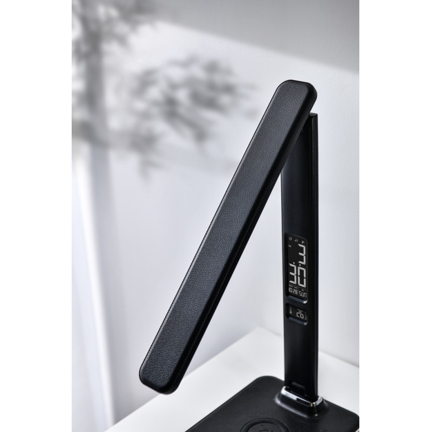 Brilagi - LED-hämardatav lauavalgusti Qi-juhtmevaba laadimise ja USB-pordiga REGINA LED/8,5W/230V must