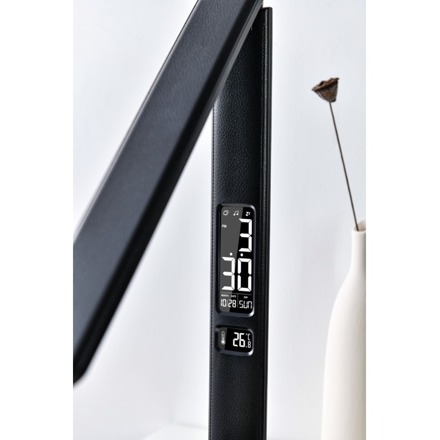 Brilagi - LED-hämardatav lauavalgusti Qi-juhtmevaba laadimise ja USB-pordiga REGINA LED/8,5W/230V must