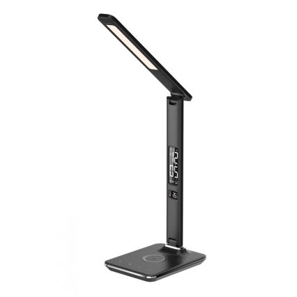 Brilagi - LED-hämardatav lauavalgusti Qi-juhtmevaba laadimise ja USB-pordiga REGINA LED/8,5W/230V must