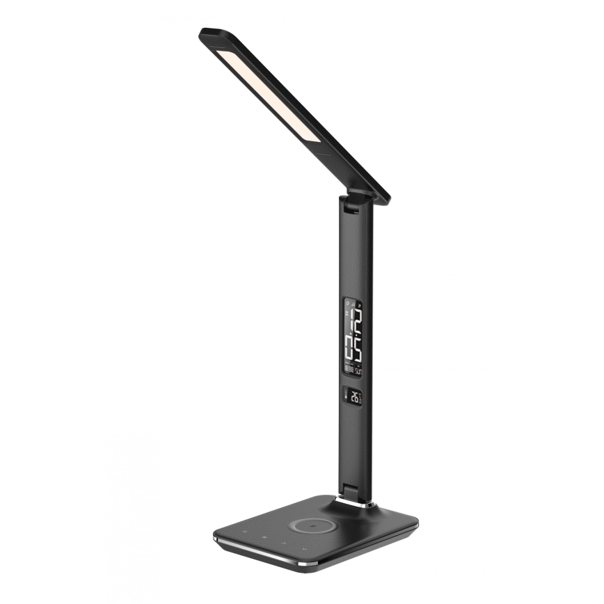 Brilagi - LED-hämardatav lauavalgusti Qi-juhtmevaba laadimise ja USB-pordiga REGINA LED/8,5W/230V must