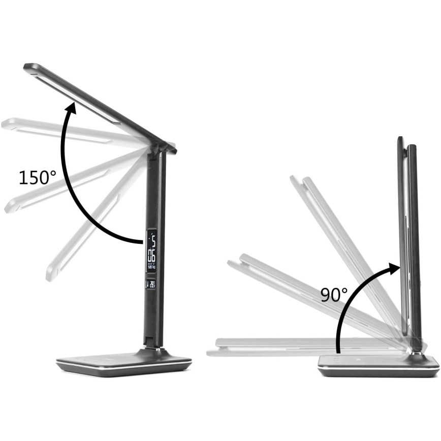 Brilagi - LED-hämardatav lauavalgusti Qi-juhtmevaba laadimise ja USB-pordiga REGINA LED/8,5W/230V must