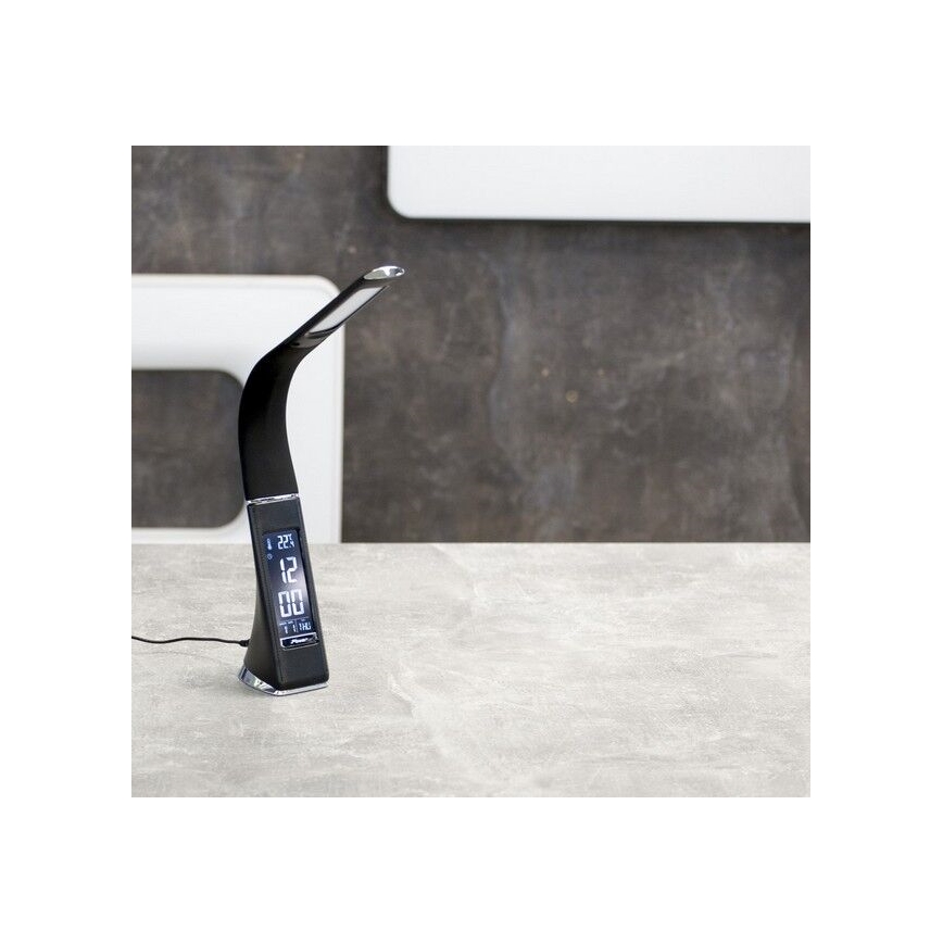 Brilagi - LED Hämardatav laualamp ekraaniga PELLE LED/7W/230V must