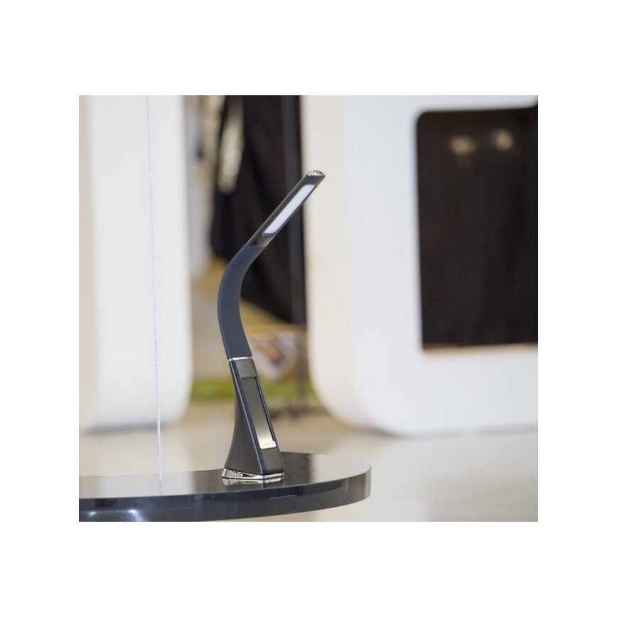 Brilagi - LED Hämardatav laualamp ekraaniga PELLE LED/7W/230V must