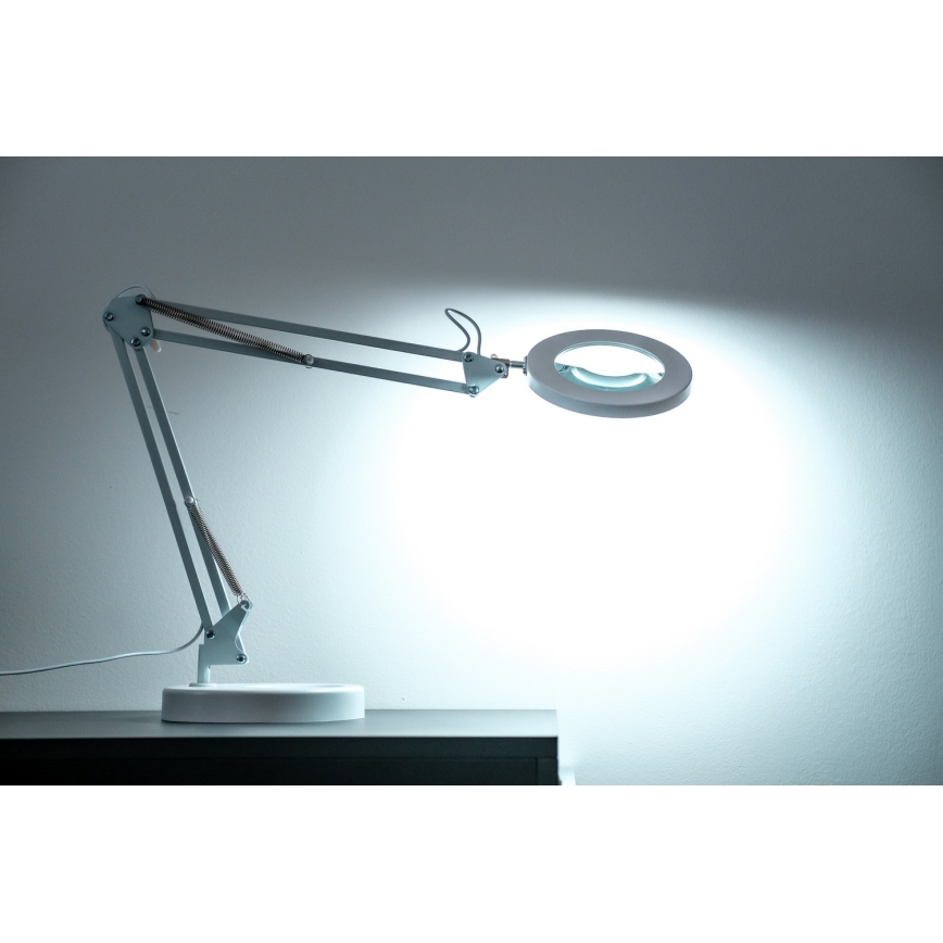 Brilagi - LED Hämardatav laualamp koos luubiga LENS LED/12W/5V 3000/4200/6000K valge