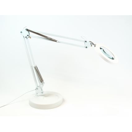 Brilagi - LED Hämardatav laualamp koos luubiga LENS LED/12W/5V 3000/4200/6000K valge