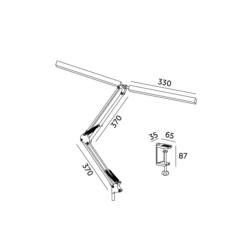 Brilagi - LED Hämardatav paindlik laualamp VARIO 2xLED/14W/230V 3000-6000K valge