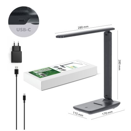 Brilagi -LED Hämardatav lauavalgusti MODO LED/7W/230V 3000/4000/6500K antratsiit