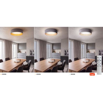 Brilagi - Hämardatav LED laelamp VELVET SMARTIX STARS LED/24W/230V 3000-6000K läbimõõt 45 cm hall/kuldne Wi-Fi Tuya Beacon + kaugjuhtimispult