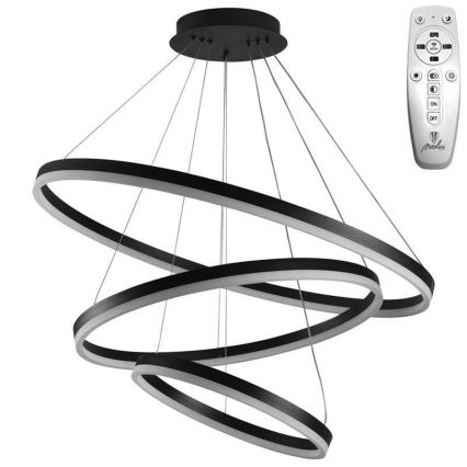 Brilagi - LED Hämardatav lühter CIRCLE LED/125W/230V 3000-6500K must + kaugjuhtimispult
