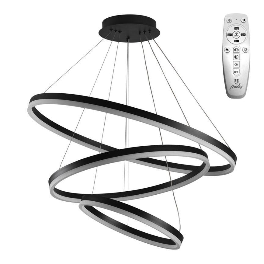 Brilagi - LED Hämardatav lühter CIRCLE LED/125W/230V 3000-6500K must + kaugjuhtimispult