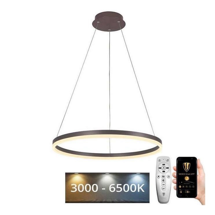Brilagi - LED Hämardatav lühter CIRCLE LED/42W/230V 3000-6500K pruun + kaugjuhtimispult