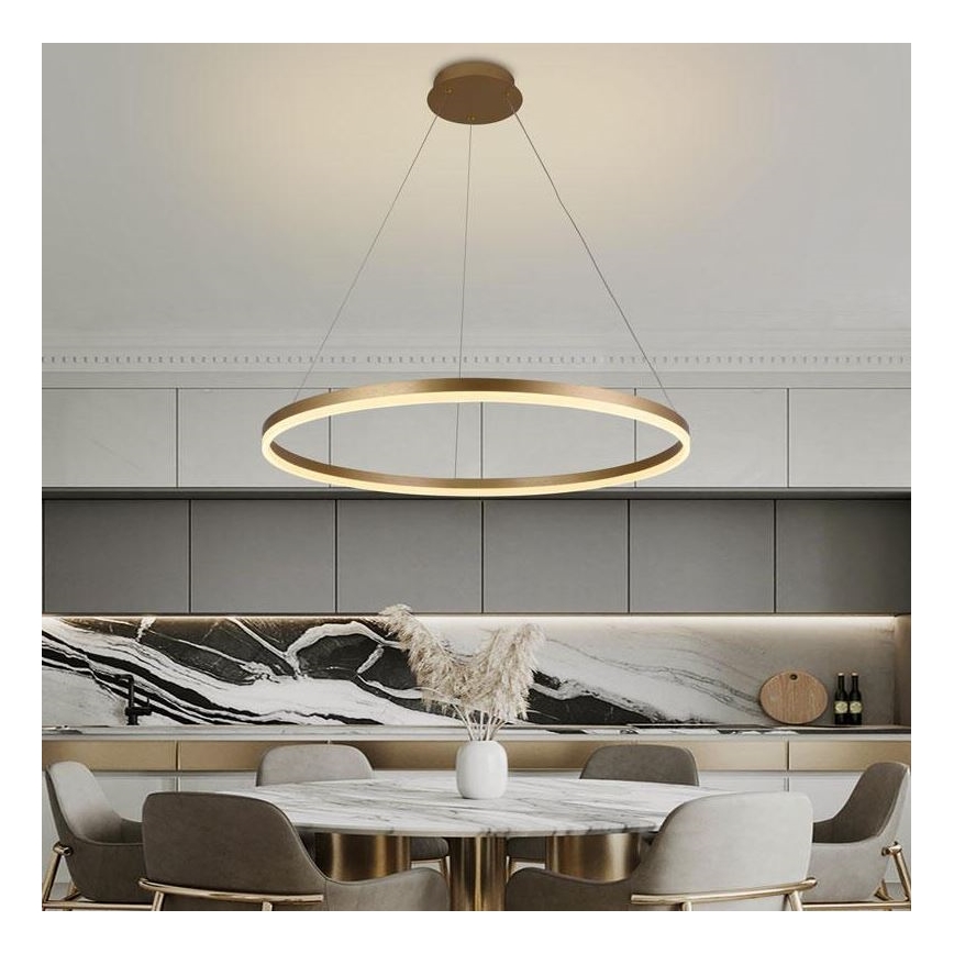 Brilagi - LED Hämardatav lühter CIRCLE LED/55W/230V 3000-6500K kuldne + kaugjuhtimispult