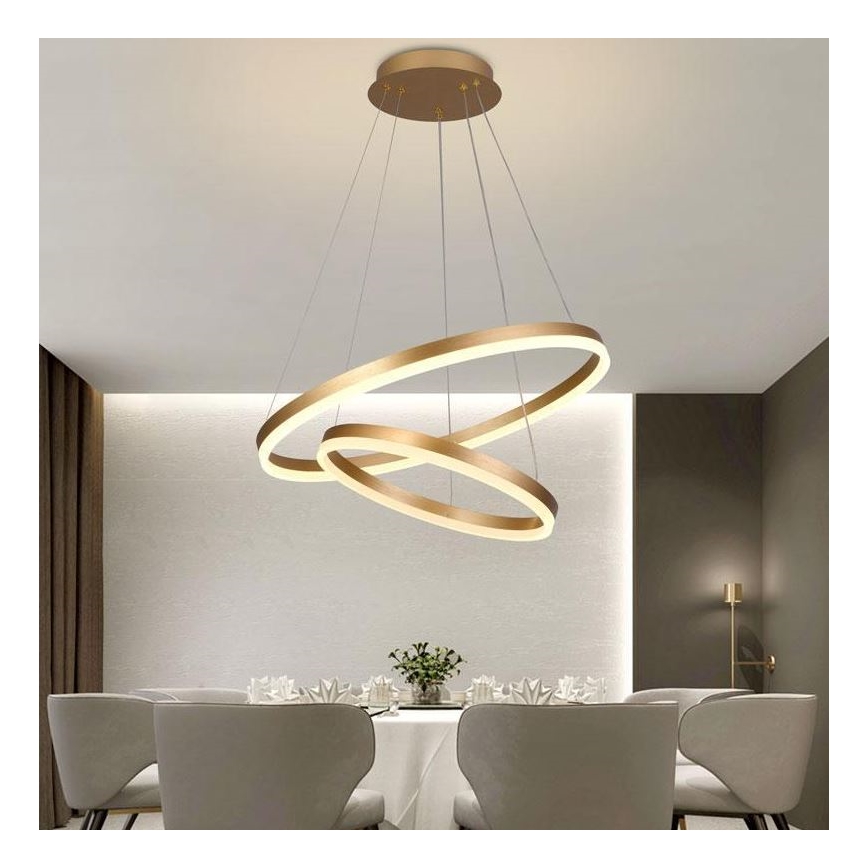 Brilagi - LED Hämardatav lühter CIRCLE LED/70W/230V 3000-6500K kuldne + kaugjuhtimispult