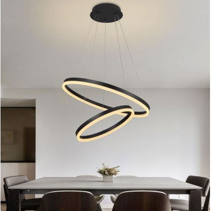 Brilagi - LED Hämardatav lühter CIRCLE LED/70W/230V 3000-6500K must + kaugjuhtimispult