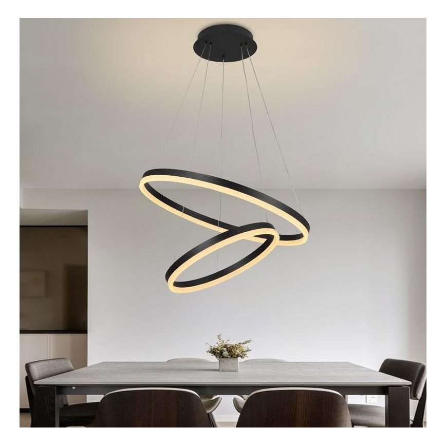 Brilagi - LED Hämardatav lühter CIRCLE LED/70W/230V 3000-6500K must + kaugjuhtimispult