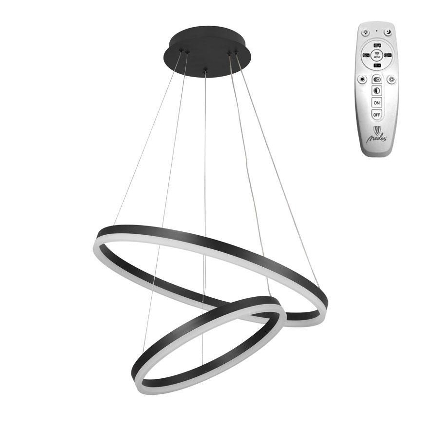 Brilagi - LED Hämardatav lühter CIRCLE LED/70W/230V 3000-6500K must + kaugjuhtimispult