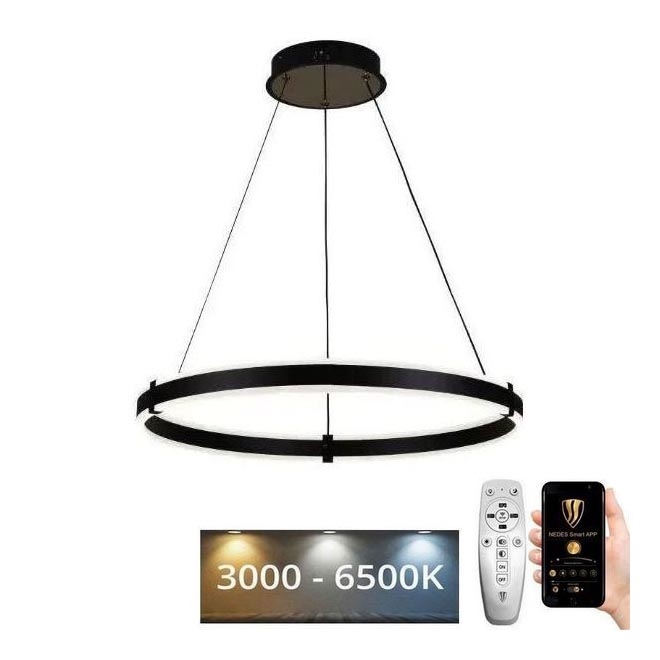 Brilagi - LED Hämardatav lühter CIRCLE LED/85W/230V 3000-6500K must + kaugjuhtimispult